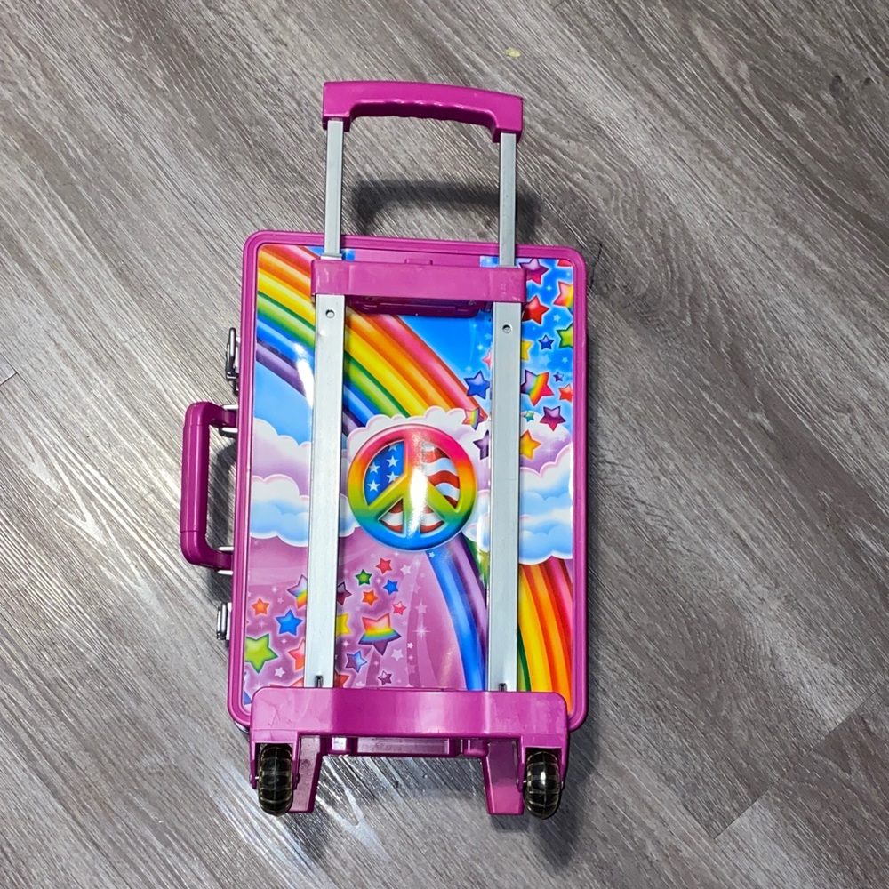 Lisa Frank vintage Colorful Peace Sign Suitcase - Picture 7 of 10